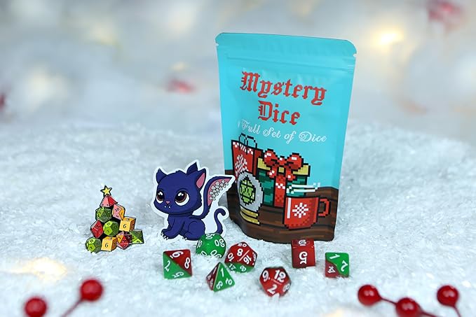 1985 Games Holiday Mystery Dice Bag – Unique DND Gifts for Role Playing Tabletop Games, Pack of 1
