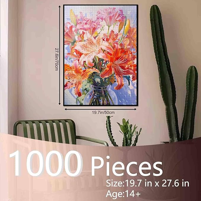 1000 Piece Jigsaw Puzzles for Adults, Colorful Blooming Flowers Jigsaw Puzzles,Colorful Flowers Puzzle,Challenging Family Activity Perfect for Game Nights,Floral Puzzle Wall Art Decor