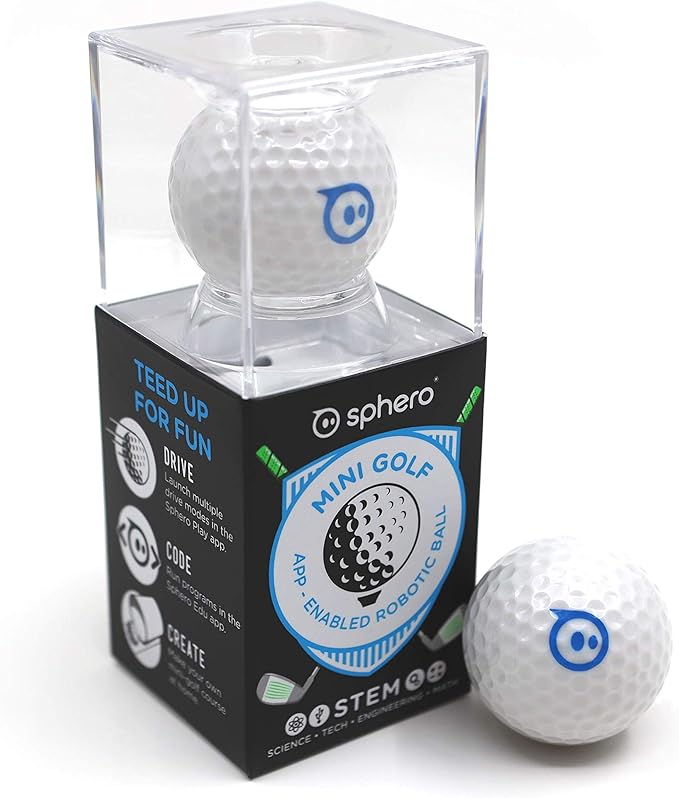 Sphero Mini Golf (White) - Coding Robot Ball - Educational Coding and Gaming for Kids and Teens - Bluetooth Connectivity - Interactive and Fun Learning Experience for Ages 8+