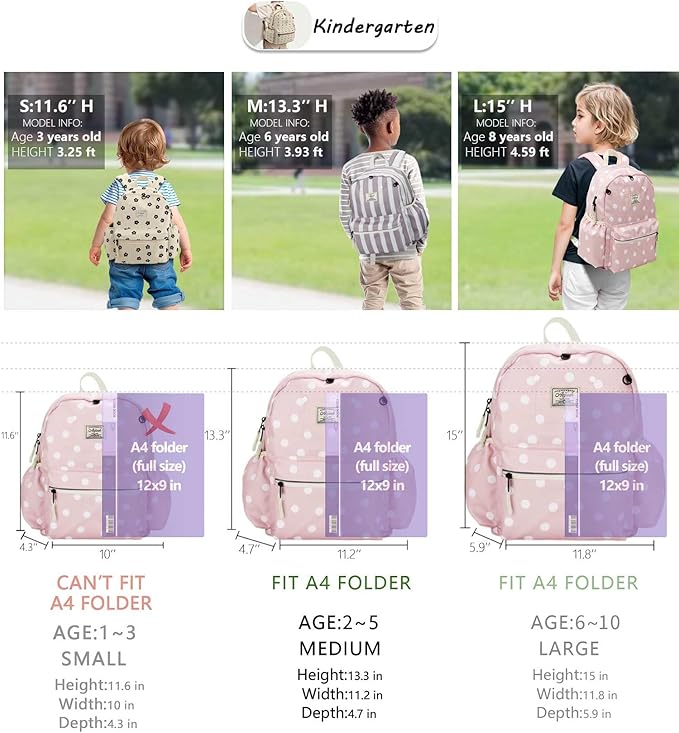 Corduroy Toddler Backpack for Boys & Girls: Preschool Backpack - Cute Kids Backpack 13.5" H Fit Folder