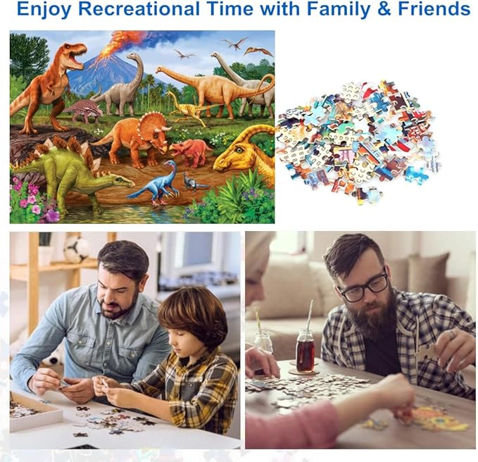 500 Piece Puzzles for Adults Jurassic 20.5 x 15 Inch 500 Piece Jigsaw Puzzles for Kids Adults Dinosaurs Puzzles 500 Pieces for Adults Holiday Educational Challenge Toy