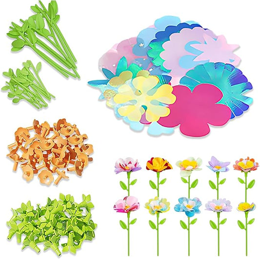 Fabric Flower Bouquets Toys for Kids Adults - DIY Craft Kits Toy Bouquet Making Kit, Handmade Fabric Flowers Crafts Activity, Creative Gift for Girls Boys Children Party Decor, Age 3 4 5 6 7 8 9