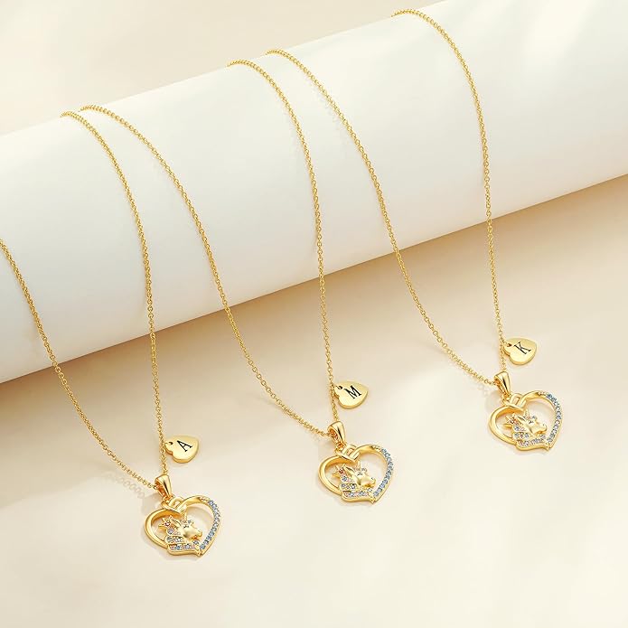 Unicorn Initial Necklaces for Girls Kids Women - 18K Really Gold Filled Unicorn Initial Letter Necklace Teen Girls Gifts Trendy Stuff Heart Letter Necklace for Women Girl Kids Gifts
