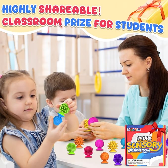 Sensory Fidget Toys Kids Adults: 24 Pack Textured Sensory Toys for Autism Kids Calming - Quiet Anxiety Fidgets for Classroom Prize - Bulk Fidgets for Treasure Box Gooide Bag Stuffers