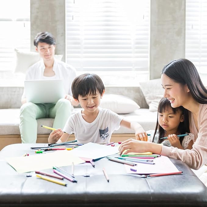 BEIBOON 100 Sheets Drawing Paper for Kids 9"" x 12"" Art Craft Paper for Drawing, Painting, Doodles and Sketching, white100P