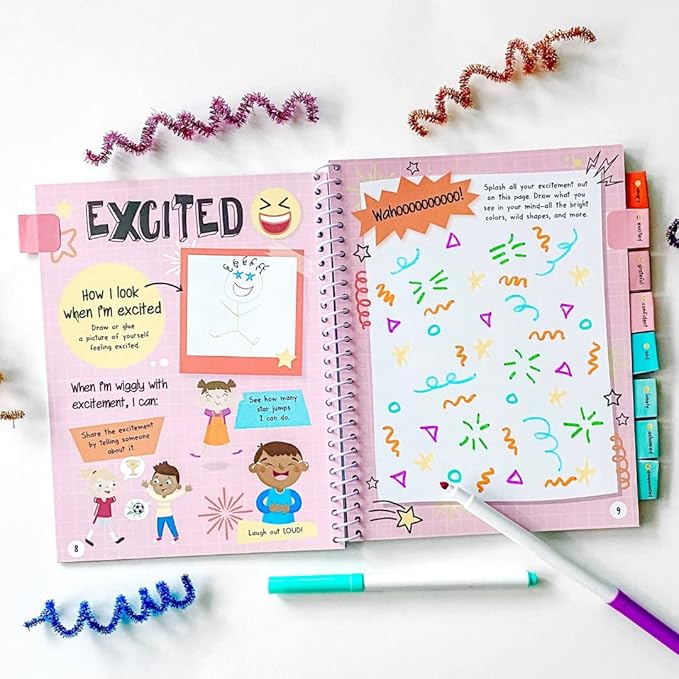 hand2mind Express Your Feelings Journal, Emotions Journal for Kids with Feelings Wheel, Social Emotional Books for Kids, Growth Mindset for Kids, Mindfulness for Kids, Calm Down Corner Supplies
