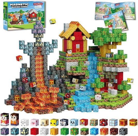 200pcs Magnetic Blocks, Magnetic Building Blocks Set, Kids Sensory Toy for Toddlers STEM Learning, Stacking Magnets for Kids,0.8" Large Size