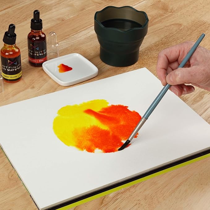 Artfinity Liquid Watercolor Paint 30 ml Bottles, Set of 24 Colors - Vibrant Dye-Based Liquid Watercolor w/Glass Pipette, Fast-Drying, Fine Art Paint for Calligraphy, Airbrushing & Traditional Art