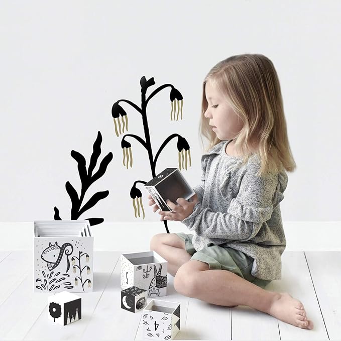 Wee Gallery Nesting Blocks, Stacking Toys for Toddlers and Kids, Educational Blocks with Numbers and Animal Illustrations for Motor Skills, Counting and Early Learning (Ages 2 & Up), Woodland Number