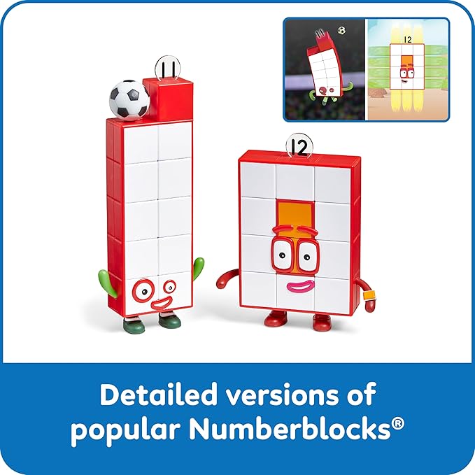 hand2mind Numberblocks Friends Eleven and Twelve Figures, Numbers for Toddlers, Math Toys for Kids 3-5, Small Figurines for Kids, Preschool Learning & Education Toys, Birthday Gifts for Kids