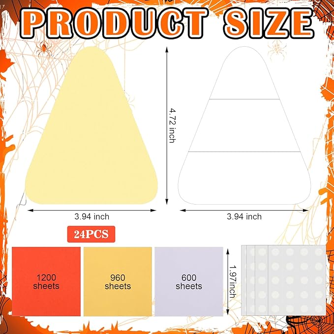 24 Pcs Red Ribbon Week Supplies Halloween DIY Craft Candy Corn Tissue Paper Craft Bulletin Board Decor for Student School Classroom Publicity Charity Event