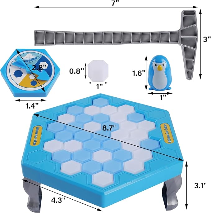 DR.DUDU Save Penguin Break Ice Board Game for Kids 4-8, Ice Breaker Save Penguin On Ice Family Funny Table Game, Ice Block Breaking Penguin Trap Game Puzzle Toy Children's Day Gifts