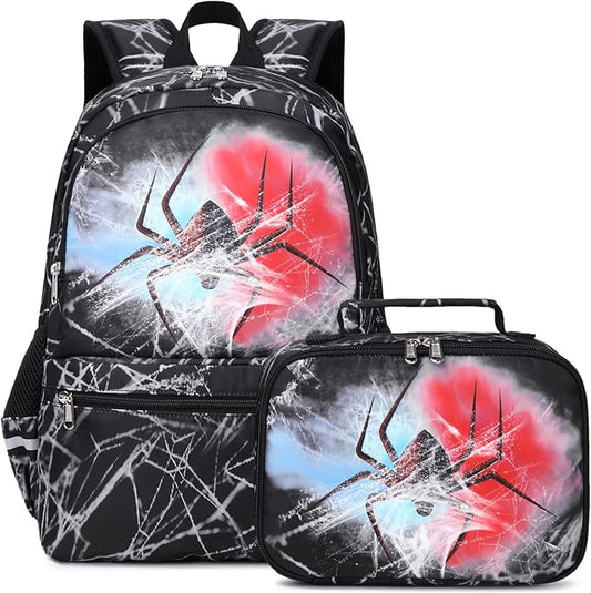 JIANYA Backpack for Boys, Kids Backpacks for School Elementary Childern's School Bag with Lunch Box, Black
