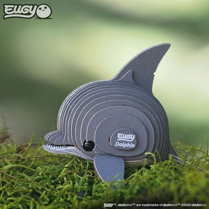 Eugy Dolphin 3D Puzzle, 25 Piece Eco-Friendly Educational Toy Puzzles for Boys, Girls & Kids Ages 6+