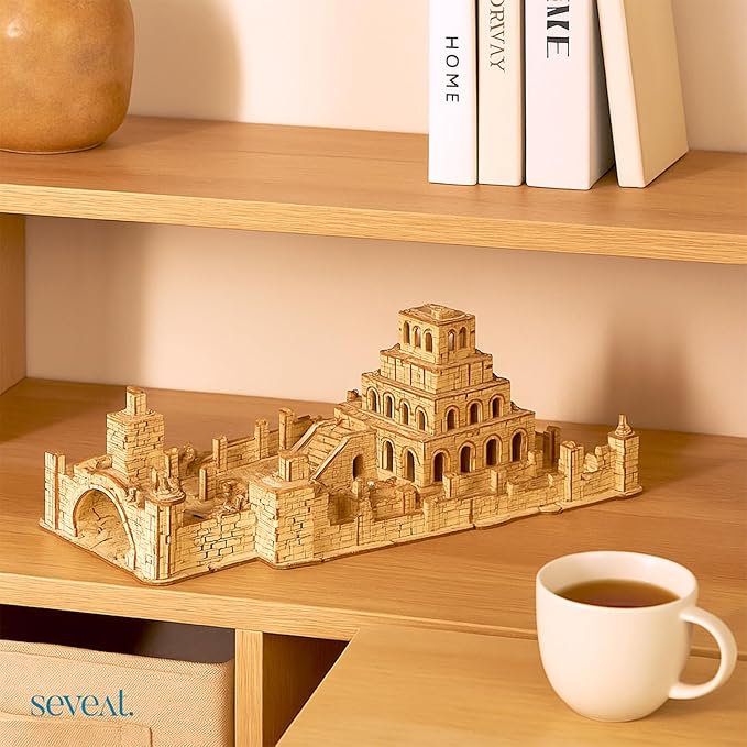3D Puzzles for Adults & Teens – 235-Piece Wooden DIY Ancient Temple Ruins Wooden Model for Adults to Build, Brain-Teasing Puzzle Game for Any Occasion (Ruins)
