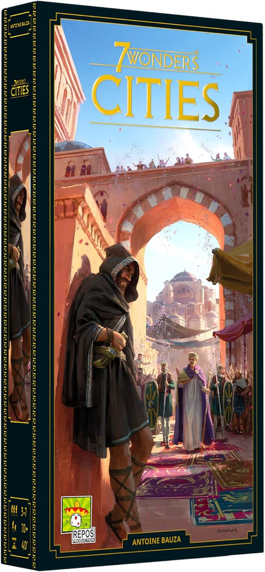 Asmodee 7 Wonders Cities Board Game EXPANSION - Forge Alliances and Expand Your Influence, Civilization Strategy Game for Kids and Adults, Ages 10+, 3-7 Players, 40 Min Playtime