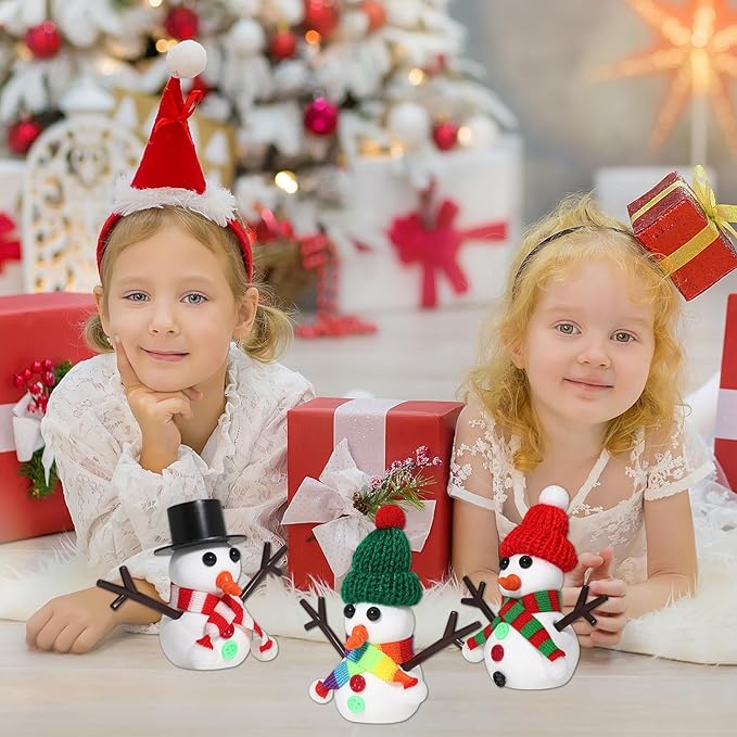 Build a Snowman Kit - Snowman Christmas Crafts, Modeling Clay DIY Kit, Creative Kids Air Dry Modeling Clay, Christmas Crafts Xmas Holiday Party Decor Gift (9 PCS)