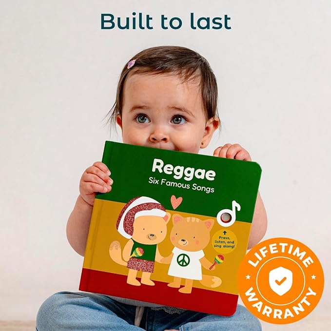 Cali's Books Reggae Musical Book for Toddlers 1-3 with Favorite Bob Marley Songs. Sound Book for Toddlers 1-3 for Kids