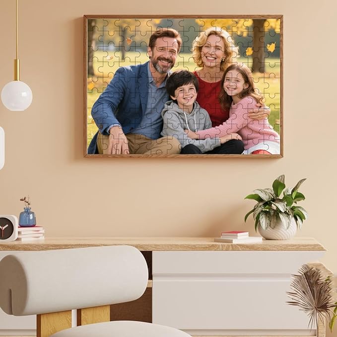Custom Puzzle, Personalized Puzzle from Photos, Customized Puzzle 120/200/300/500/1000/1500 Pieces for Family, Christmas, Pet, Birthday, Wedding Gift