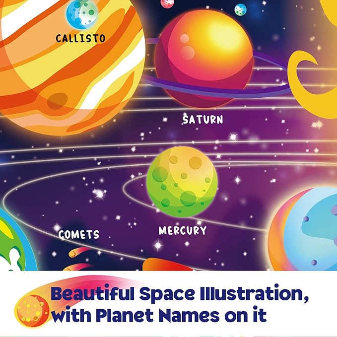SYNARRY 100 Piece Puzzles for Kids, Space Puzzle for Kids Ages 4-8 Solar System Puzzle, 100 Pieces Puzzles for 3 4 5 6 7 8 Year Olds Boys Girls Childrens, Planets with Names