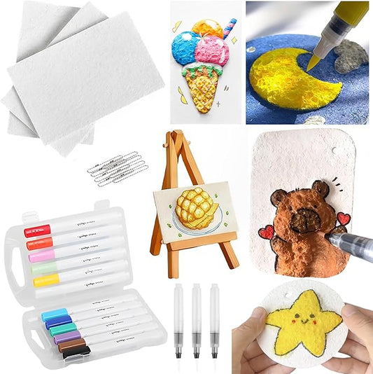 Magic Foam Texture Painting Kit, 3D Drawing Magic Foam Texture Paper, Puffy Drawing Texture Painting Kit, DIY Drawing Pens
