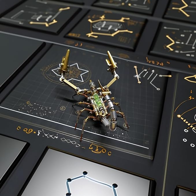 Metal Insect Steampunk Bug Mechanical Steampunk Sculpture Insect Clockwork 3D Metal Puzzle, Mechanical Insects Model (Leveling Scorpion)