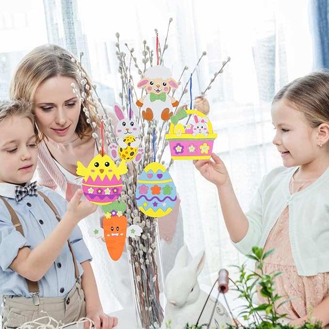 Fennoral Easter Craft Kit for Kids - Make Your Own Easter Foam Stickers, Ornaments & DIY Arts & Crafts Party Supplies