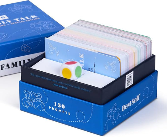 BestSelf Family Talk Icebreaker Deck – 150 Conversation Starters for Family Connections, Fun Bonding, Game Nights