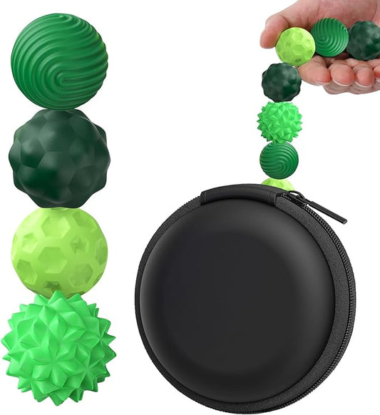 BUSOHA Silicone Magnetic Fidget Balls - 4 Pack Fidget Toys for Classroom Stress Relief Balls for Adults Sensory Travel Toys for Calming,Autism and ADHD,Gifts for Teen Kids Girls Boys