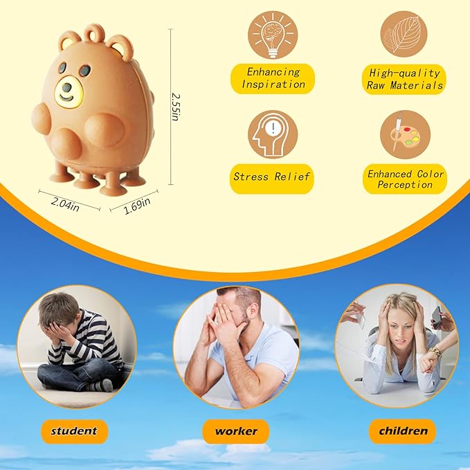 24 PCS 3D Animal Pop Fidget Suction Toys,Stress Pop Balls Party Favors for Kids,Bath Suction Toys,Stress Relief Toy,Carnival Prizes,Treasure Box Toys,Kids Prizes