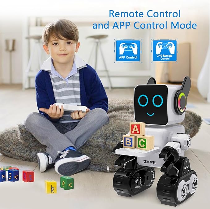 Robot Toy for Kids, Remote Control Intelligent Programming RC Robot, Music, Dancing, Talk, Play with Kids as a Gift for Gril and Boy