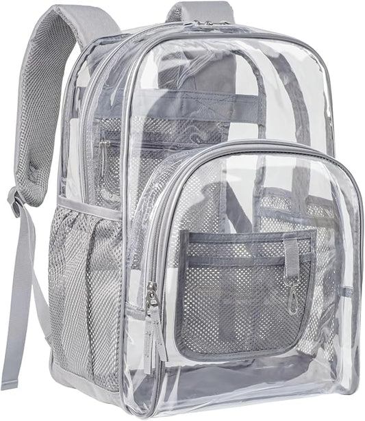 PACKISM Clear Backpack - 17 inch Heavy Duty Clear Backpacks for School, Large Transparent Bookbag for Students (Age 12+)