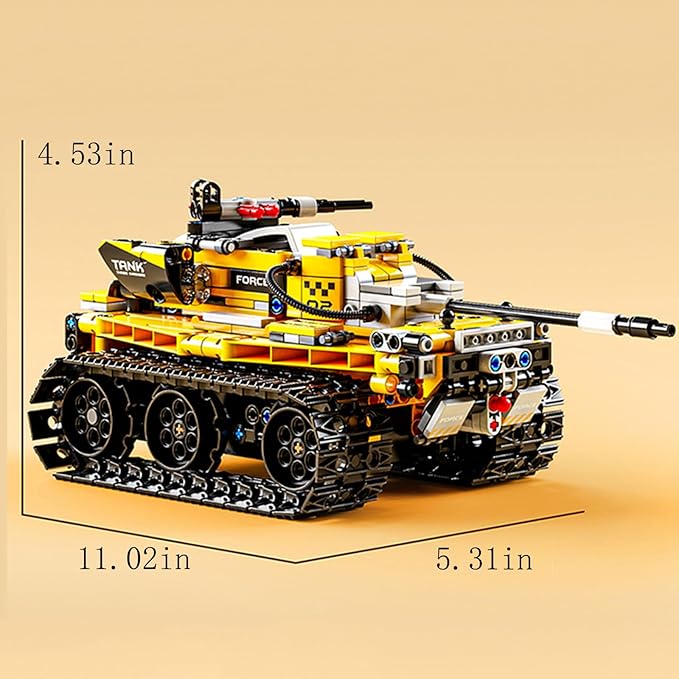 Robot Building Set with Remote Control, Tracked RC Robotics Building Toys Kit, 3 in 1 Models | Wall Robot/Mech Dinosaur/Military Tank Assembly Toy for Kids and Adults (632pcs)
