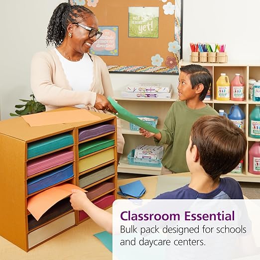Colorations Lightweight Construction Paper with Organizer - 2200 Sheets - 9" x 12", Assorted Colors, Bulk Arts and Crafts Supplies, Classroom Must Haves