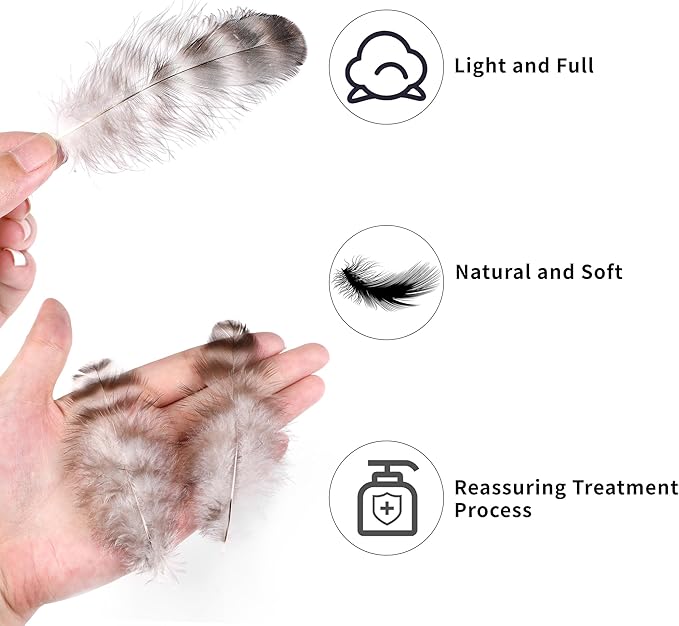 Soarer Natural Chinchilla Coque Feathers - 300pcs 3-5inch Craft Feathers for Dream Catcher Supplies, Home Party, Hats and Jewelry Accessories and DIY Crafts(Chinchilla)