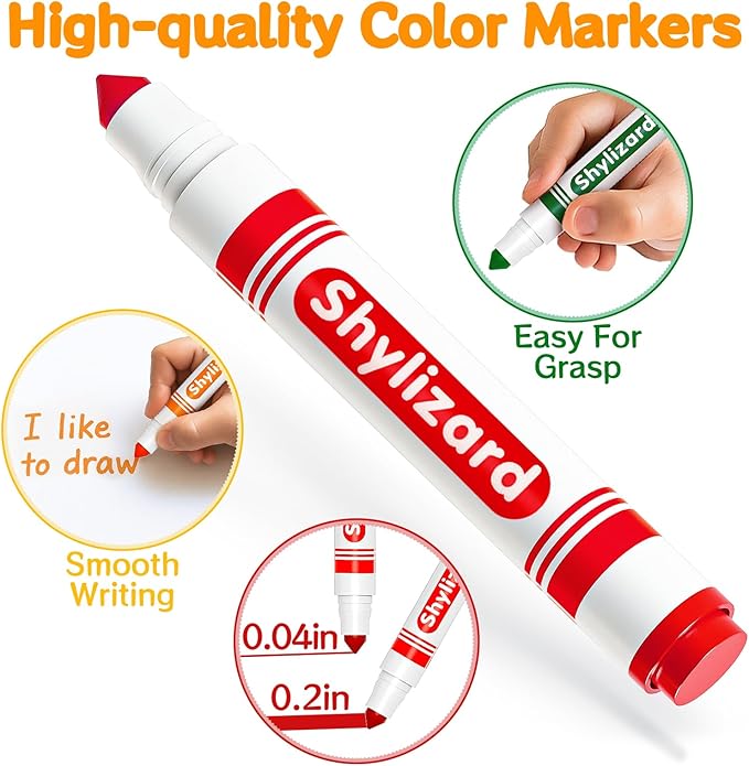 Washable Markers for Kids, 240 Count Markers Bulk with Broad Line Conical Tip, Coloring Marker in 12 Colors for Classroom School Supplies and Art Projects