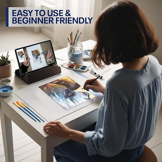 Painting4Real DIY Painting Class Kit for Adults with Video Tutorials: Learn to Paint Kissing in The Rain – How to Paint with Acrylics – Painting & Art Supplies – 9 Piece Acrylic Paint Set