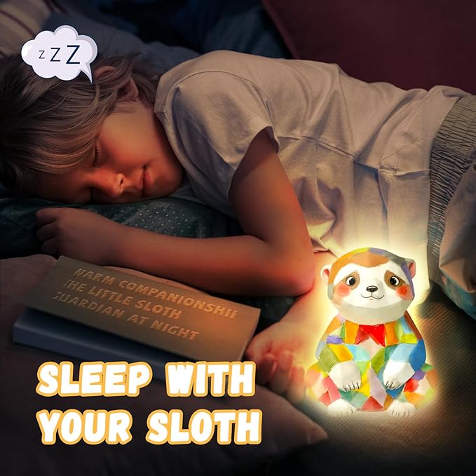 Paint Your Own Sloth Lamp Kit, Art Supplies Arts and Crafts for Kids Ages 8-12, DIY 3D Sloth Night-Light, Creativity Painting Kit Toy for Girl Boy Teen, Birthday Gift for Daughter Son