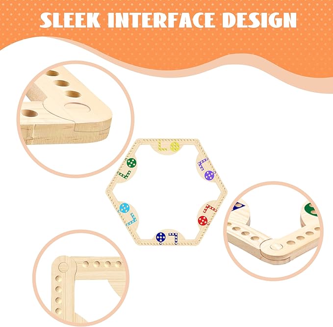 Solid Wood Marbles and Jokers Board Game: Versatile Family Entertainment for 2-8 Players, Featuring Interlocking Game Boards, Multiple Colors, Marbles, and Card Decks Ideal for Parties and Game Nights