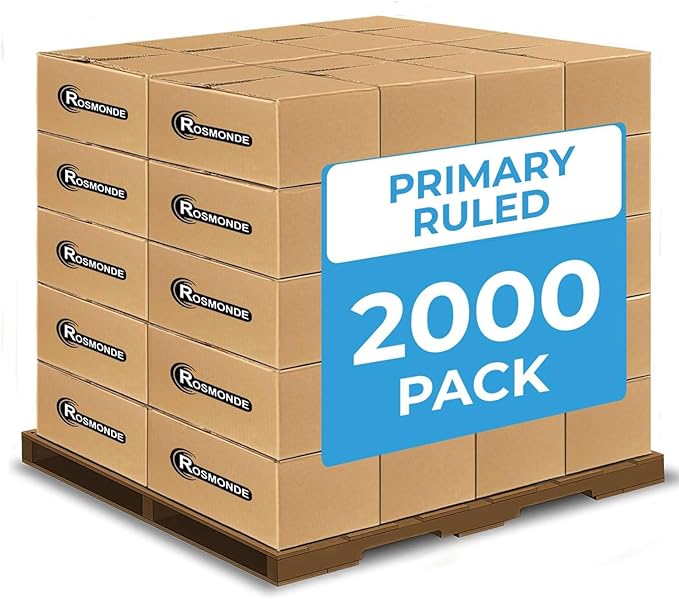 2000 Pack (Pallet) Composition Notebooks Bulk, Primary Ruled, Full Pallet of Composition Notebooks, 200 Pages (100 Sheets), 9-3/4 x 7-1/2, Bulk Notebooks for Grades K-2, 4-7 Days Transit