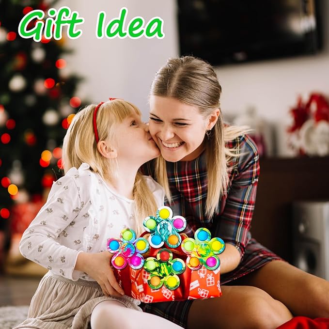 30Pcs Fidget Spinner Bulk Toys, ADHD Autism Fidgets for Teens Toddler, Sensory Pop it Fidget Toys Pack, Party Favors Gifts for Kids 8-12 3-5, Classroom Prizes for Girls Boys Students