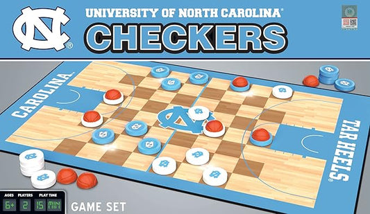 MasterPieces Family Game - NCAA UNC Tar Heels Checkers - Officially Licensed Board Game For Kids & Adults