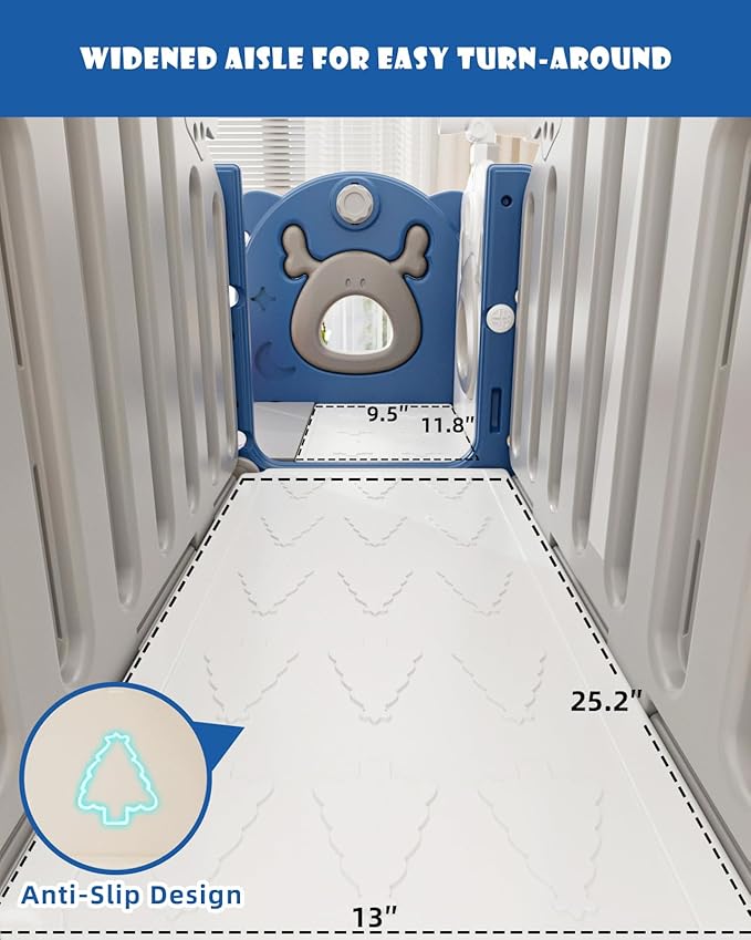 XJD 13-in-1 Toddler Slide and Swing Set, Kids Slide for Toddlers Age 1+, Toddler Outdoor Playset New Upgrade with Golf Set, Basketball Hoop, Drawing Board for Playground (Blue White)