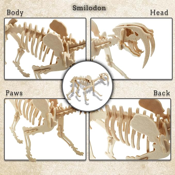 3D Puzzles for Kids, a Unique Felt Saber-Tooth Tiger 3D Puzzle, Brings a Unique Assembly Experience, Allowing Children to Enjoy Creativity and Fun in The DIY Process