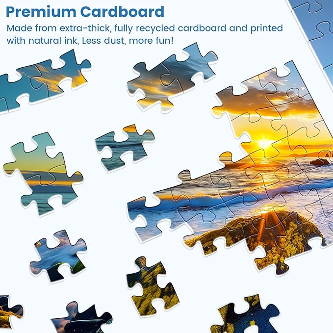 500 Pieces Puzzle for Adults - Olympic National Park Jigsaw Puzzle for Adults Kids Teens,Recycled Cardboard Sunset Beach Puzzle 500 Pieces,Challenging Game for Family Fun & Gift Idea,20.5 x 15 in