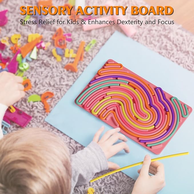 Sensory Fidget Toys for Kids Toddler Boy,Sensory Activity Board for Stress Anxiety Autistic ADHD, Calm Down Travel Airplane Essentials Toys for 3+ Year Old, Stuffers Gifts for Teen Girl