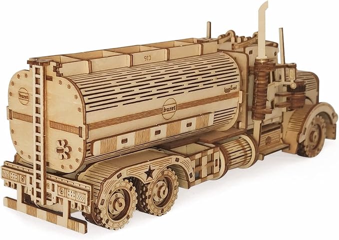 3D Wooden Puzzle - Wood Mechanical Tank Truck Model Kits - Coin Bank Crafts Model - Wooden STEM DIY Brain Teaser Puzzles, Birthday for Kids and Adults Teens Boys Girls