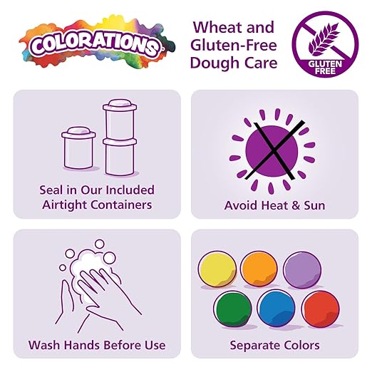 Colorations Wheat & Gluten Free Colors Like Me Dough - 10 Colors (2oz Each) | Non-Toxic, Play Dough, Bulk Set, Sensory Kit, Party Favors, Classroom Pack
