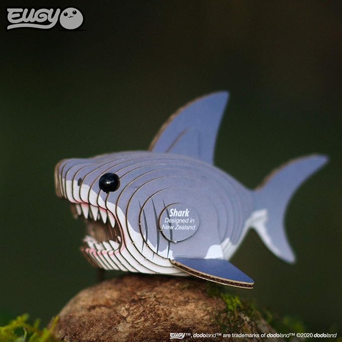 Eugy Shark 3D Puzzle, 24 Piece Eco-Friendly Educational Toy Puzzles for Boys, Girls & Kids Ages 6+