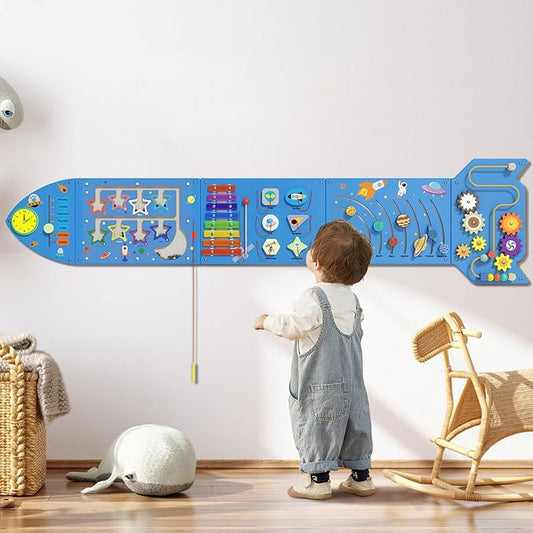 Spocold Rocket Panels - Sensory Toddler Wall Toys (5pcs Blue)
